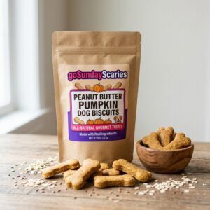 Peanut Butter Pumpkin Dog Biscuits